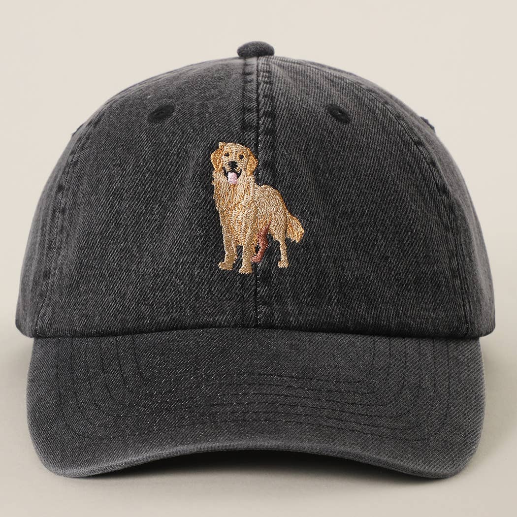 Golden Retriever Embroidered Denim Baseball Cap