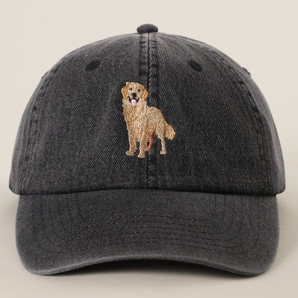 Golden Retriever Embroidered Denim Baseball Cap