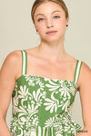 Umgee Two Tone Print Midi Dress - Blush & Cactus