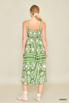 Umgee Two Tone Print Midi Dress - Blush & Cactus