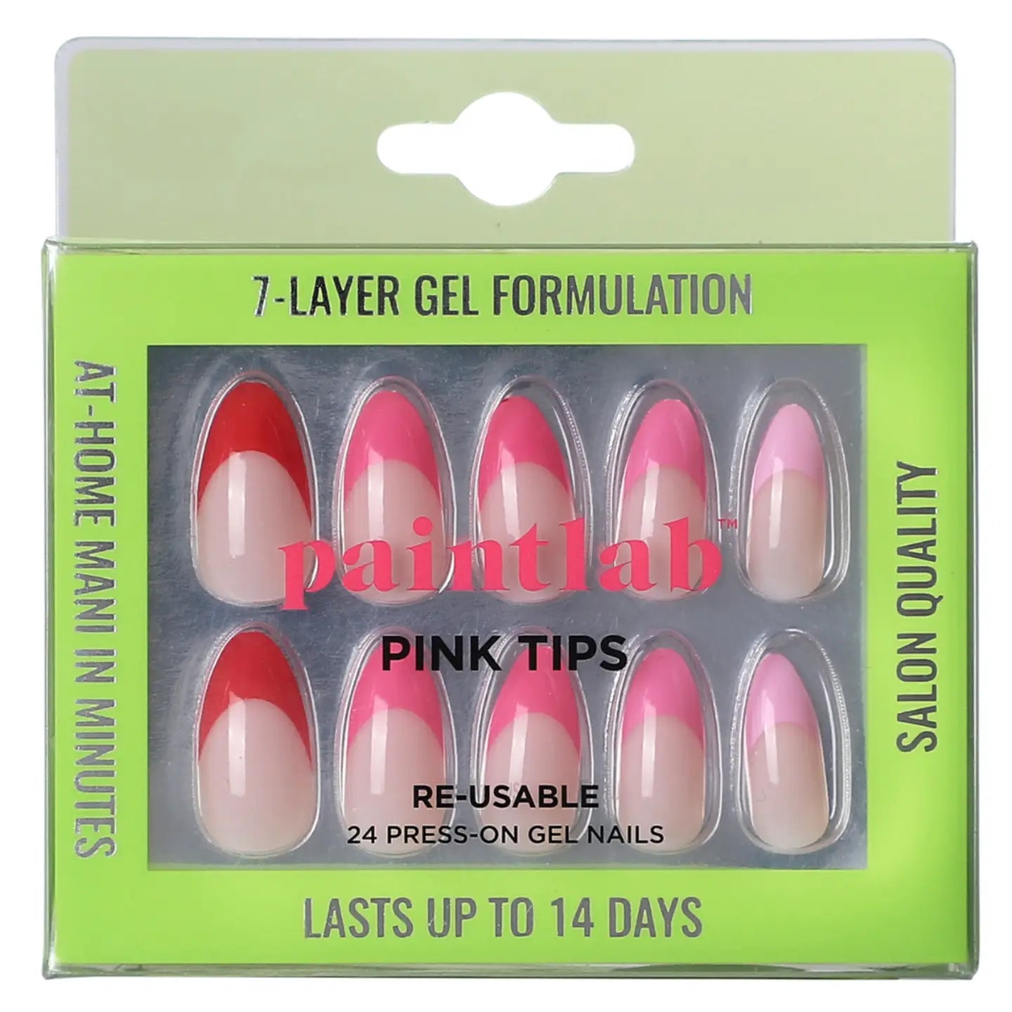 PaintLab Pink Tips Press - On Nails - Blush & Cactus