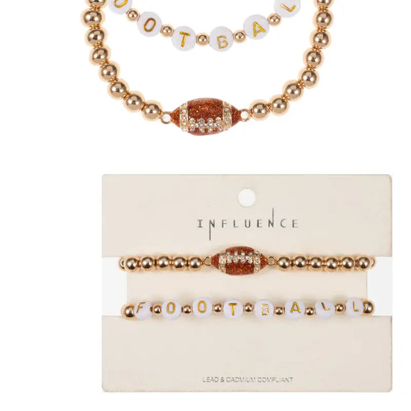 Gameday Football Enamel 2 Set Stretch Bracelet