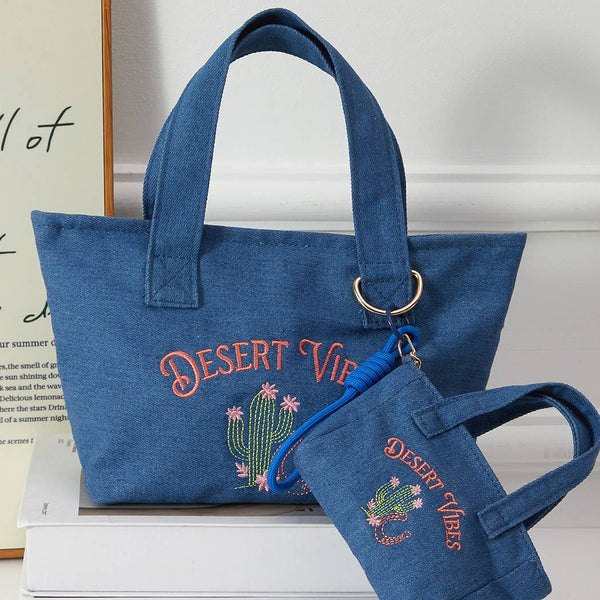 DESERT VIBES Mini Tote With Key Ring Holder