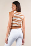 Very J Multi Color Stripe Knit Crop Sweater Top