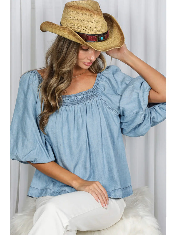 Chambray Charm Top