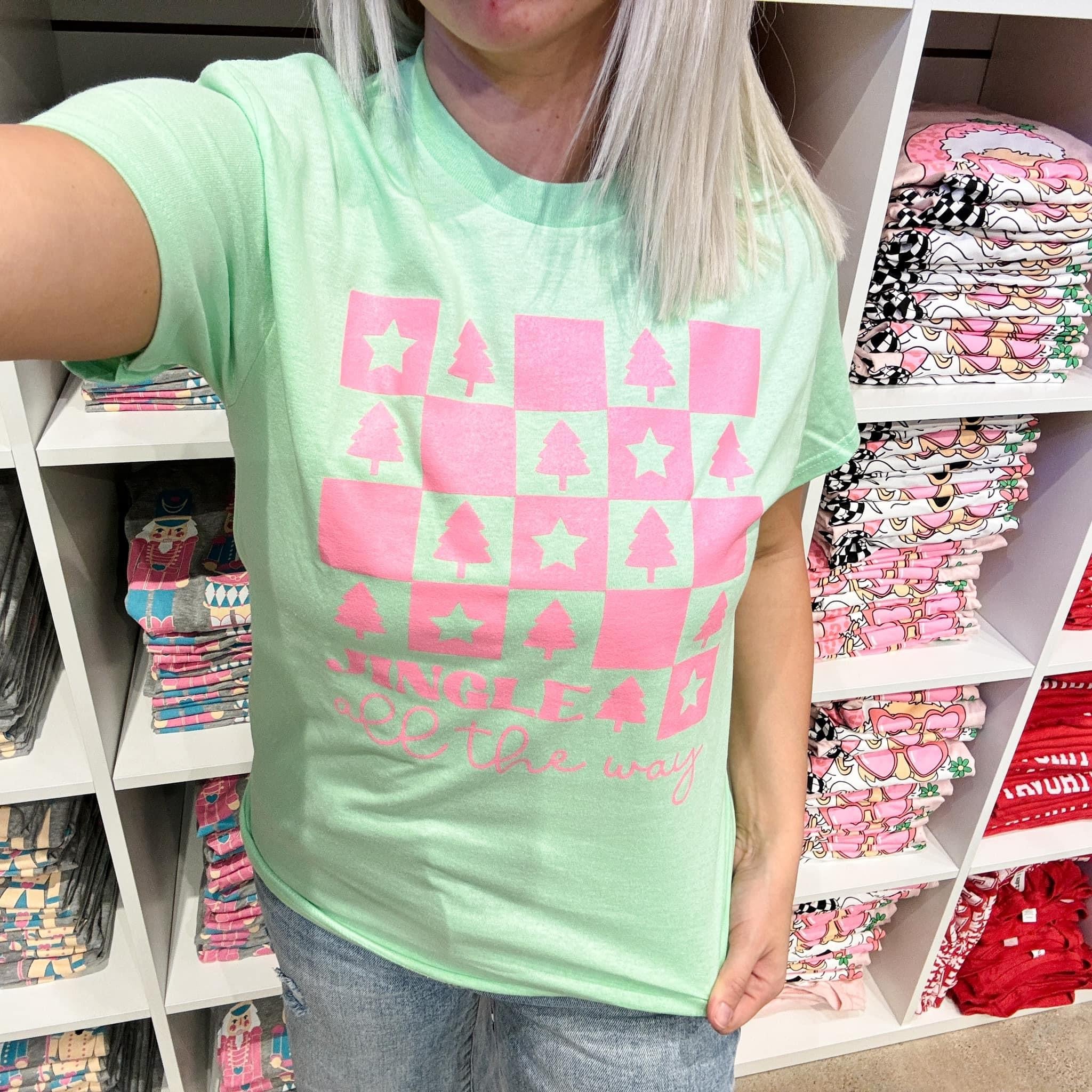 Jingle All The Way Graphic Tee - Blush & Cactus