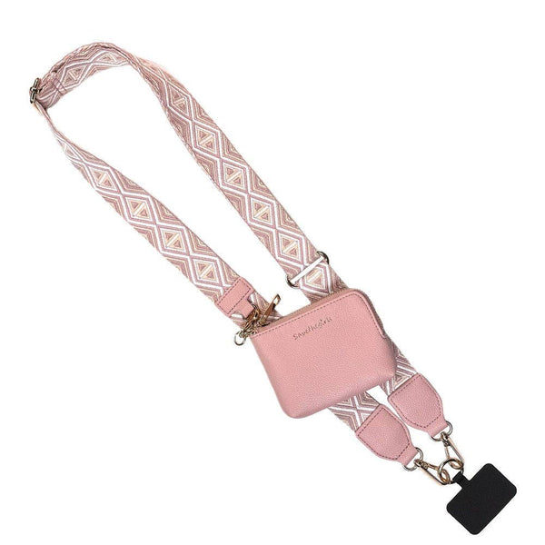 Clip & Go Strap w/RFID Pouch Diamond Pattern - Blush & Cactus