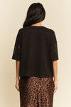 Davi & Dani Hotfix Studded Short Sleeve Loose Fit Top - Curvy Size