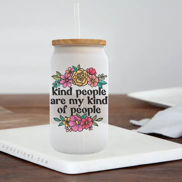 Kind People - Frosted Can Glass