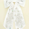 Bride Pearl Embroidered Bow Barrette Hair Clip