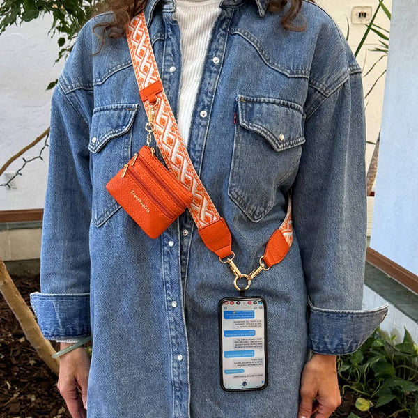 Clip & Go Strap w/Zippered Pouch XOXO - Blush & Cactus