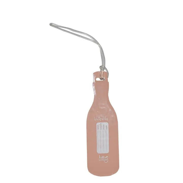 Champagne Bottle Silicone Luggage Tag - Blush & Cactus