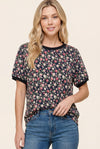 Flroal Printed Jersey Top