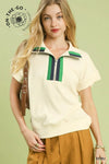 Classic Club Zip Polo - Blush & Cactus