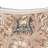 Loyal West Dannia Medium Purse - Ivory Dust Handtooled Leather and Calfskin