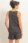 Sleeveless Round Neck Top & Shorts Set