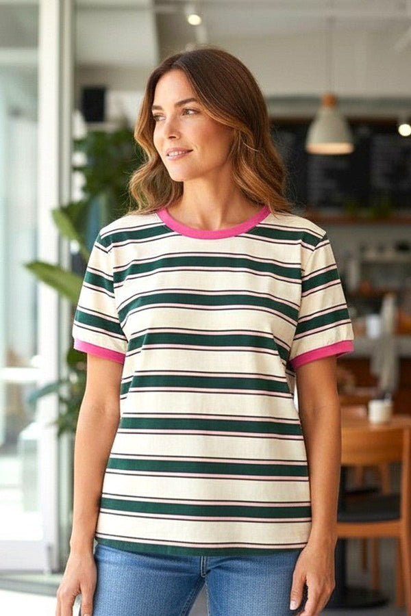 Petal & Pine Striped Top - Blush & Cactus