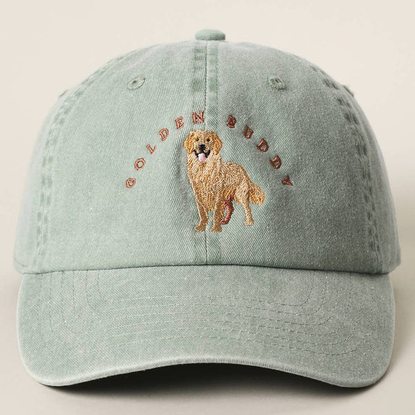 GOLDEN BUDDY Dog Embroidered Cotton Baseball Cap