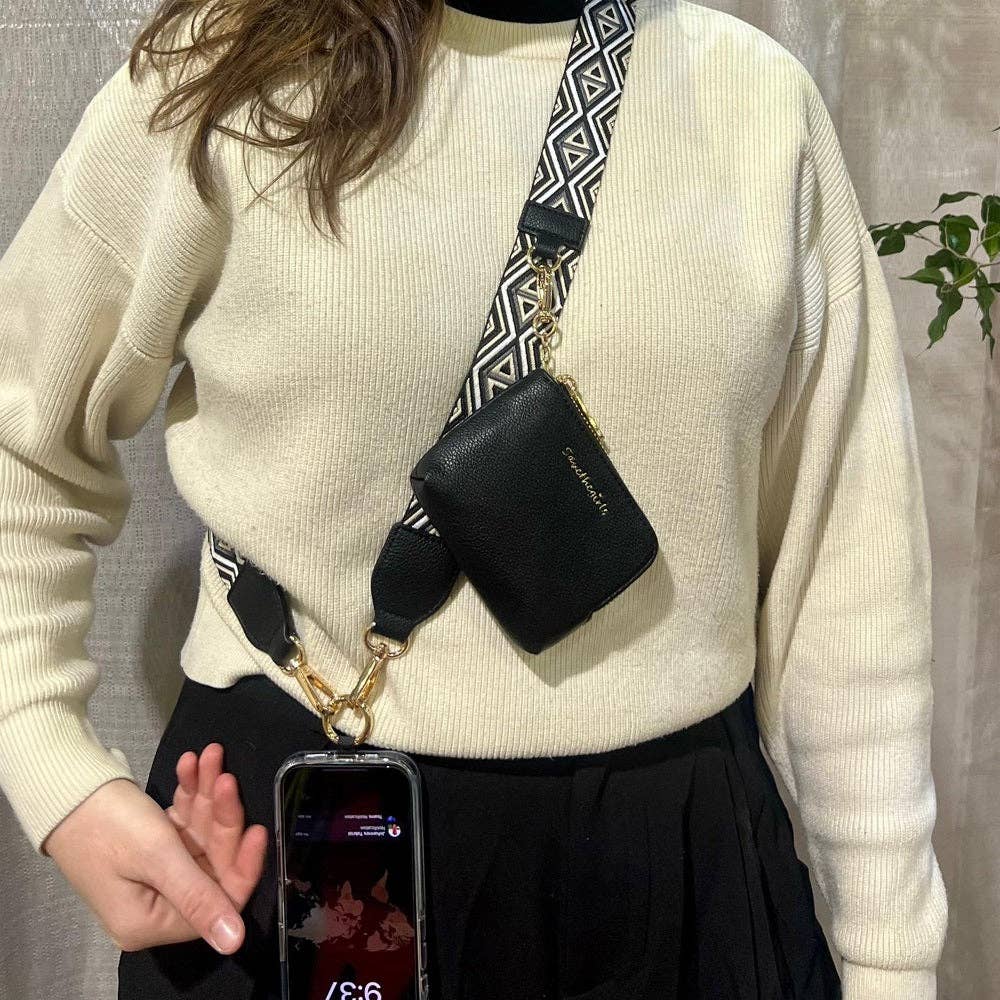 Clip & Go Strap w/RFID Pouch Diamond Pattern - Blush & Cactus