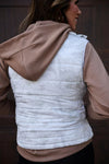 Delilah Puffer Vest - White Chloe Camo - Blush & Cactus