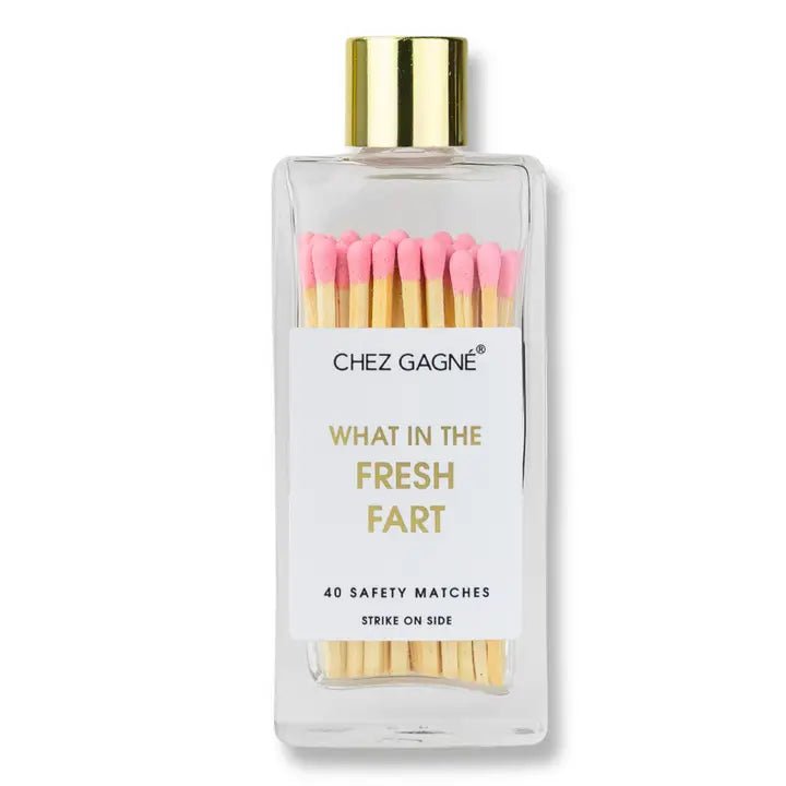 What in the Fresh Fart - Glass Bottle Safety Matches - Pink - Blush & Cactus