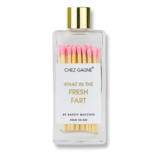 What in the Fresh Fart - Glass Bottle Safety Matches - Pink - Blush & Cactus