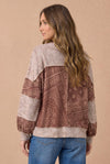 Paisley Patchwork French Terry Pullover Top