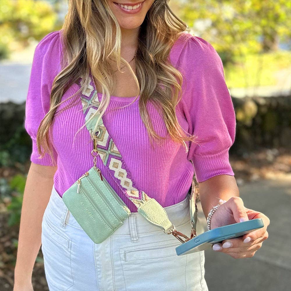 Clip & Go Strap w/Zippered Pouch - Blush & Cactus