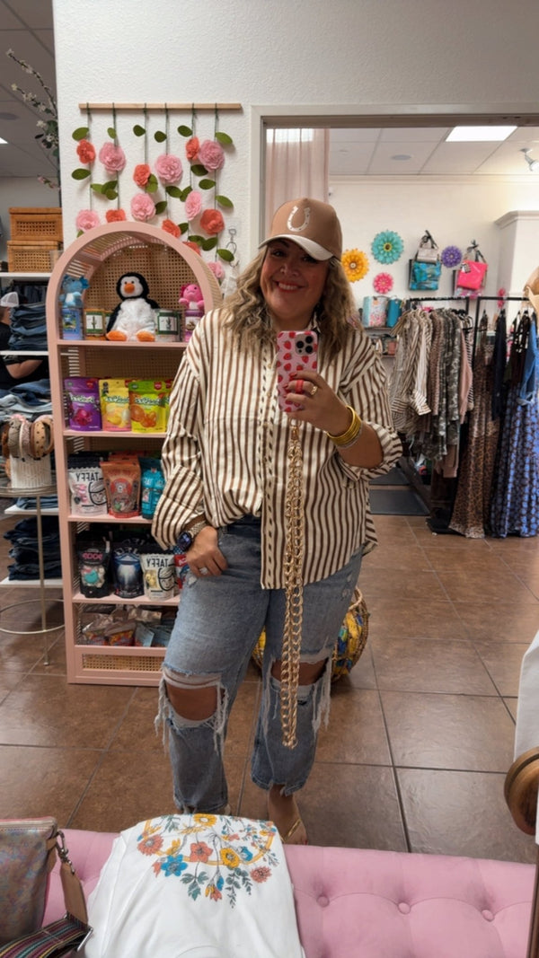 Costal Classic Stripe Shirt - Blush & Cactus