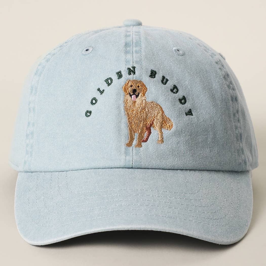 GOLDEN BUDDY Dog Embroidered Cotton Baseball Cap