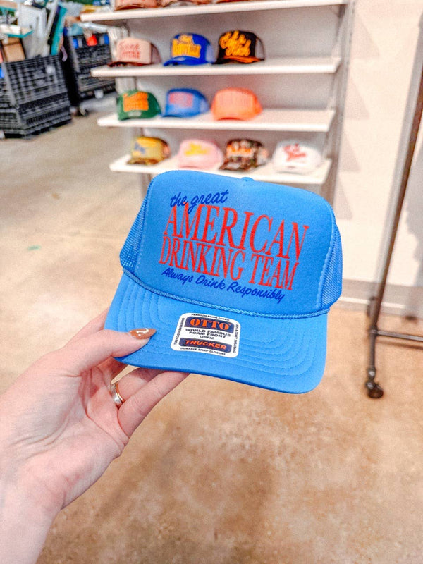 The Great American Drinking Team, Summer Trucker Hat - Blush & Cactus