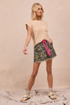 BIBI Braided Waist Belt Patch Pockets Camouflage Print