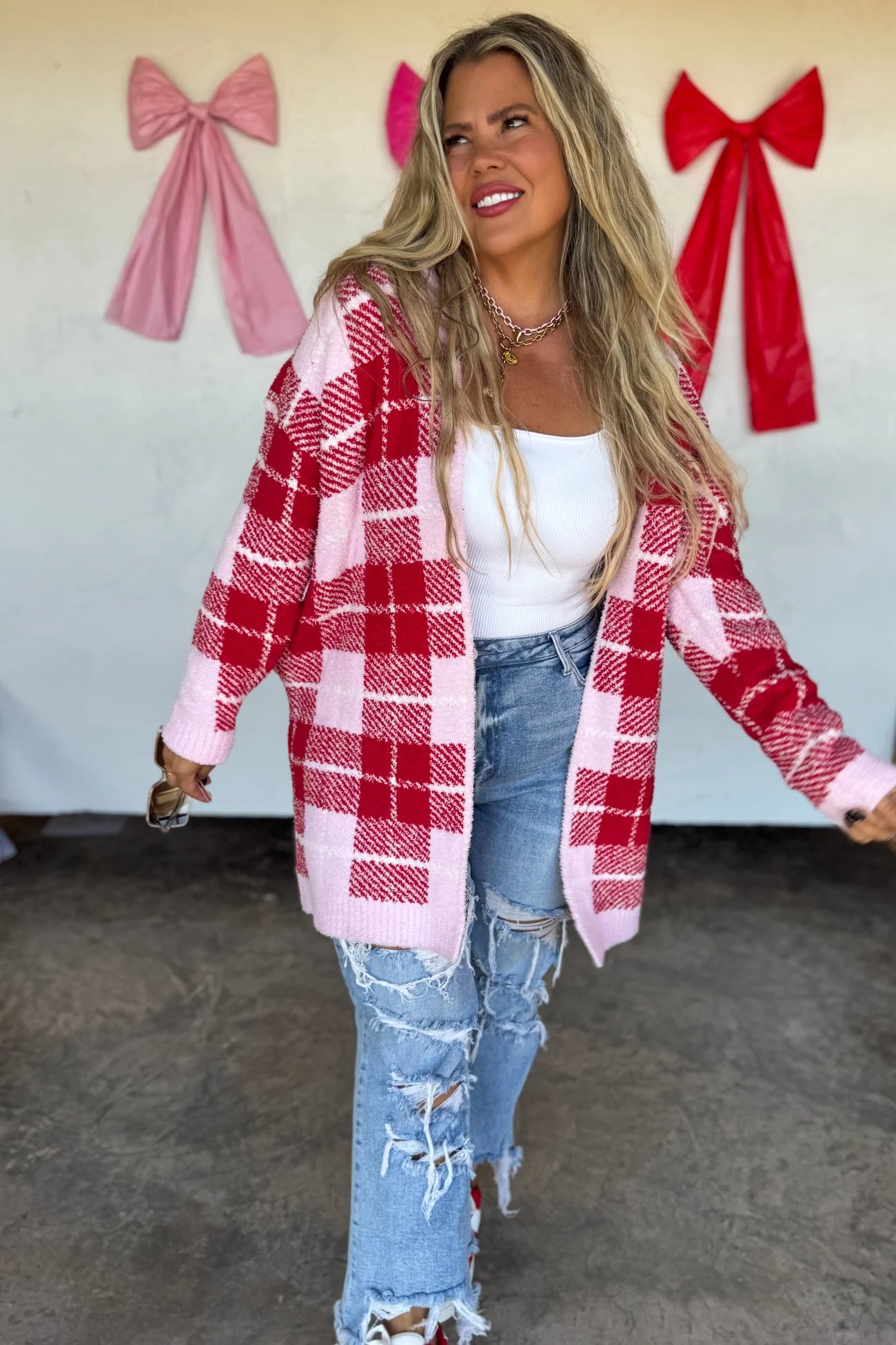 **PREORDER** ARRIVES EARLY JANUARY 🩷❤️VALENTINES CLOUD CARDIGAN - Blush & Cactus