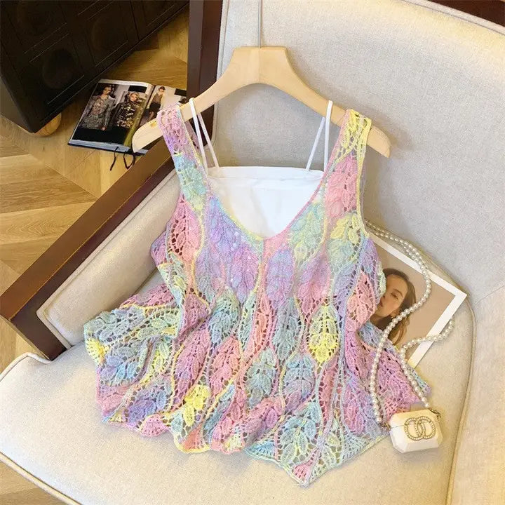 Cotton Candy Skies Crochet Tank