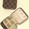 Checker Pattern Pu Leather Jewelry Box