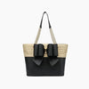 Daisy Bowtie Dual Straw Tote Bag - 2 Colors