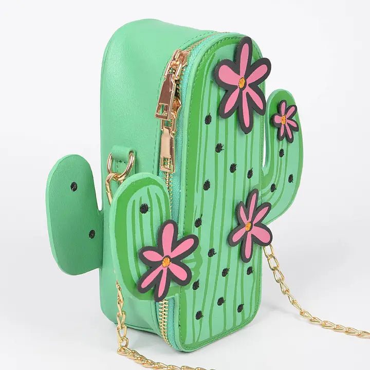 Cactus Vegan Leather Crossbody - Blush & Cactus