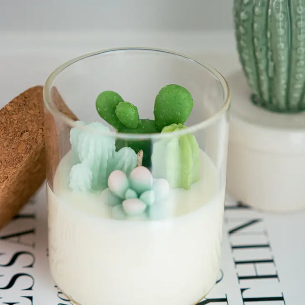 Prickly Pear Cactus Candle| | Soy Blend Coconut + Lime