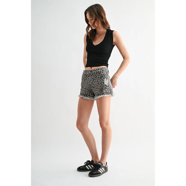 MICA HIGH RISE LEOPARD SHORTS - Blush & Cactus