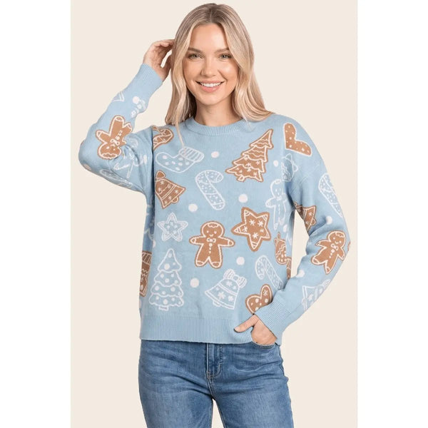 Christmas Ginger Bread Sweater - Blush & Cactus