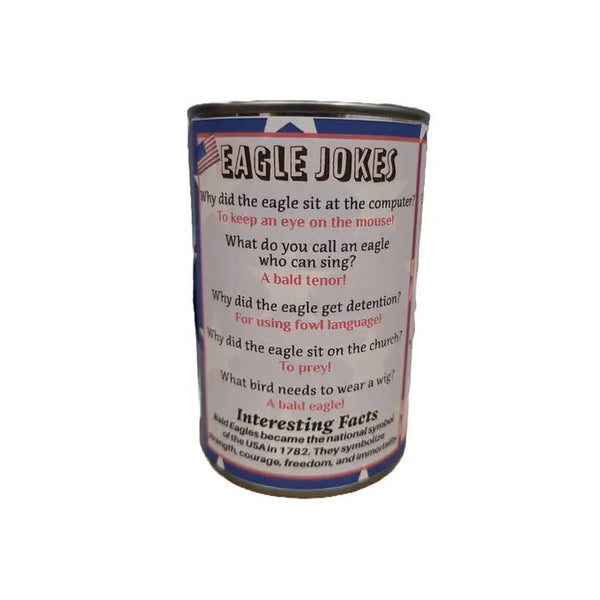 Canned Bald Eagle W/Jokes Plush Patriotic American Flag USA - Blush & Cactus