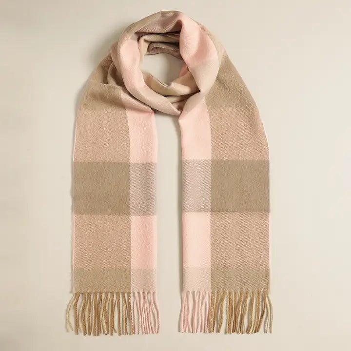 Softer Than Cashmere Assorted Styles Muffler Scarf - Blush & Cactus