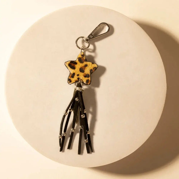 Rodeostar Fringe Keychain in Desert Hide Mix - Blush & Cactus