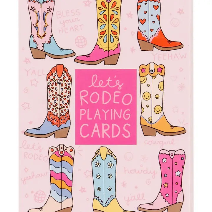 Let's Rodeo Western Cowgirl Boots Deck of Playing Cards