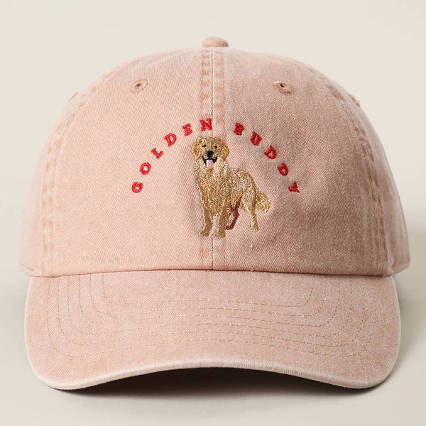 GOLDEN BUDDY Dog Embroidered Cotton Baseball Cap