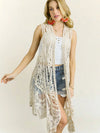 Golden Hour Crochet Vest - Blush & Cactus