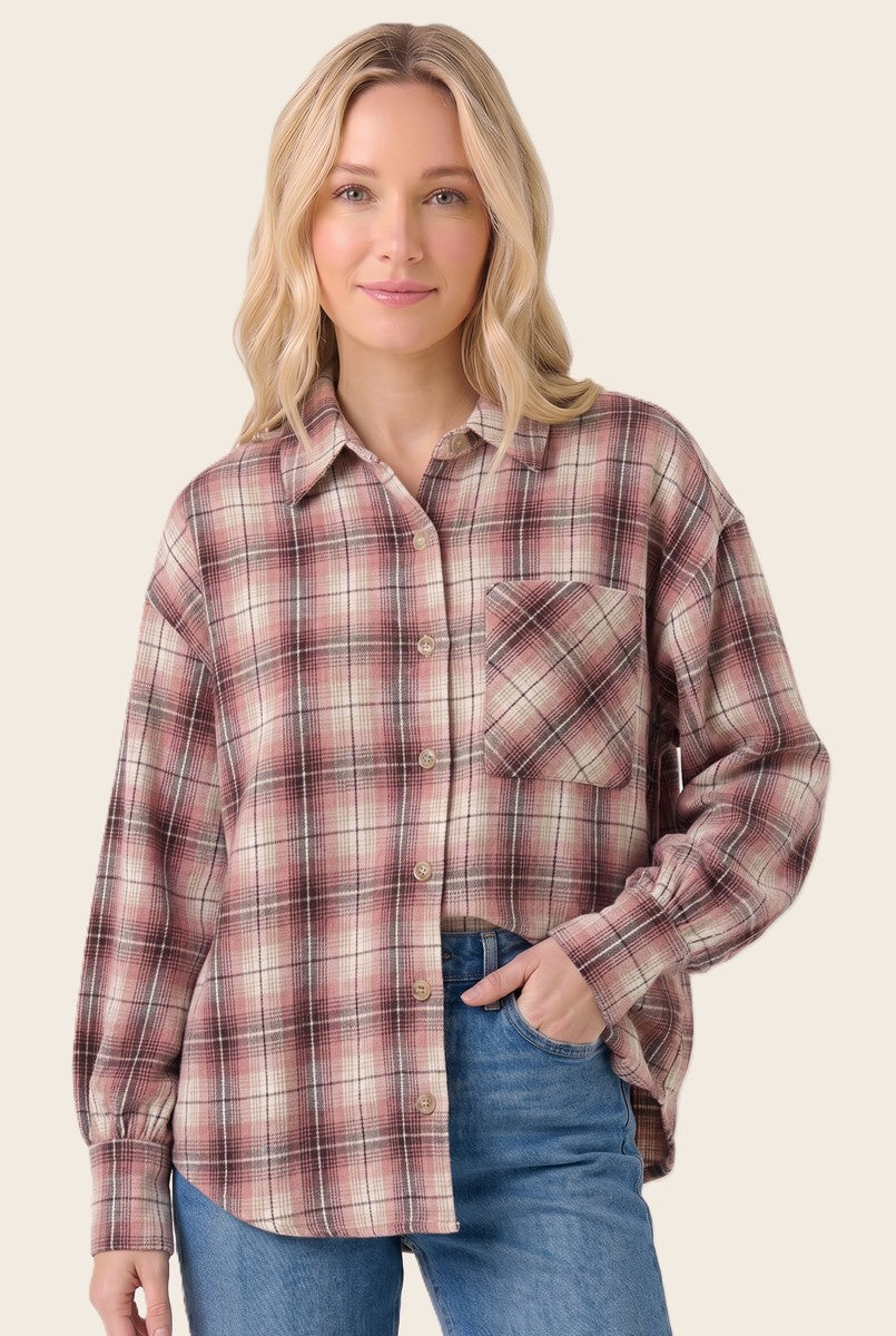 Blush of Fall Plaid Shirt