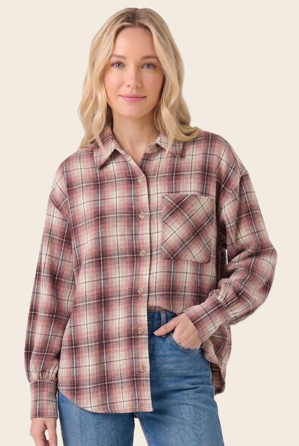 Blush of Fall Plaid Shirt
