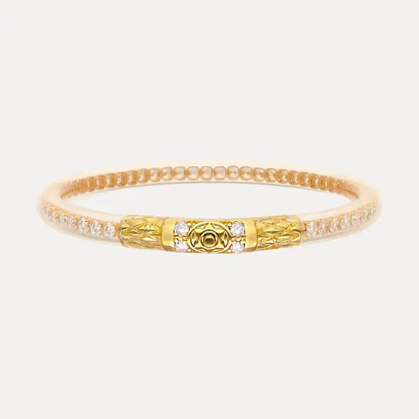 BuDhaGirl Queen All Weather Bangles (AWB) - Clear Crystal (Single Bangle) - Blush & Cactus