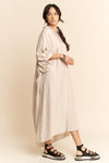 Davi & Dani Oversized Hemline Collared Neckline Shirt Dress